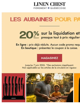 Aubaines fête des Pères en cours Aubaines fête des Pères en cours